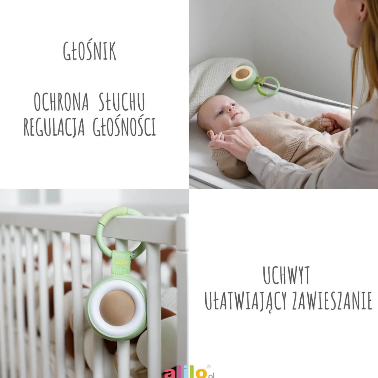 Szumiące Misie|Szumiące Misie I Projektory | Alilo CocoNap W1 - odtwarzacz MP3 i lampka do karmienia - awokado