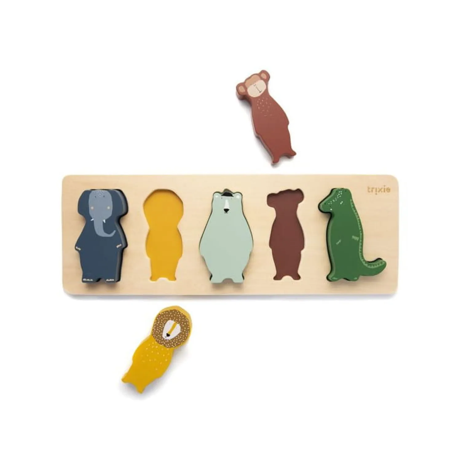12M+|Drewniane | Trixie Animals Drewniane puzzle w kształcie zwierząt