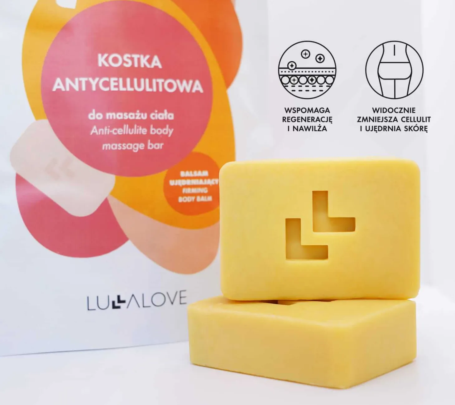 Antycellulitowa kostka do masażu ciała - mocne działanie, 70g