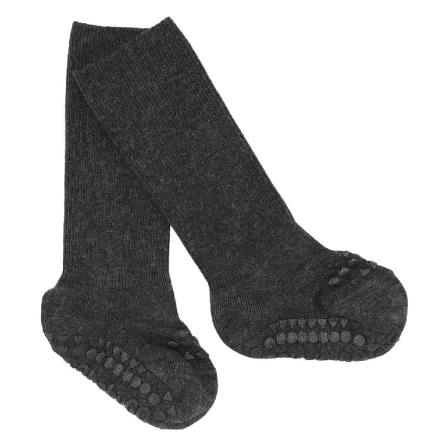 Pomoc W Raczkowaniu|Małe Stópki | GoBabyGo Antypoślizgowe skarpetki do nauki chodzenia BAMBOO Dark Grey Melange
