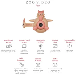 Idealne W Podróży|6 Lat+ | The Zoofamily Aparat cyfrowy z kamerą dla dzieci Zoo Video - Fox