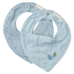 Kominy, Chustki, Apaszki | Little Dutch Apaszko-bandanka muślinowa zestaw 2 szt. Pure Denim Blue