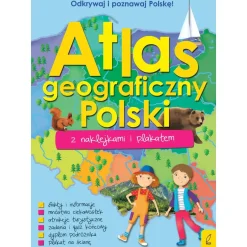 9 Lat +|5-8 Lat | Wydawnictwo Wilga Atlas geograficzny Polski z naklejkami i plakatem