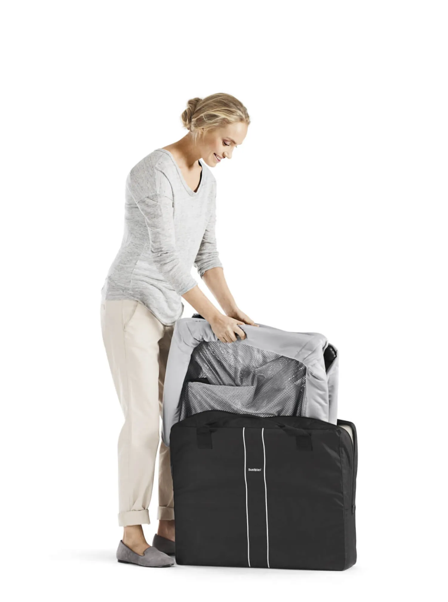 Kosze Mojżesza I Kołyski|Przydatne Akcesoria | BabyBjorn - łóżeczko turystyczne LIGHT silver