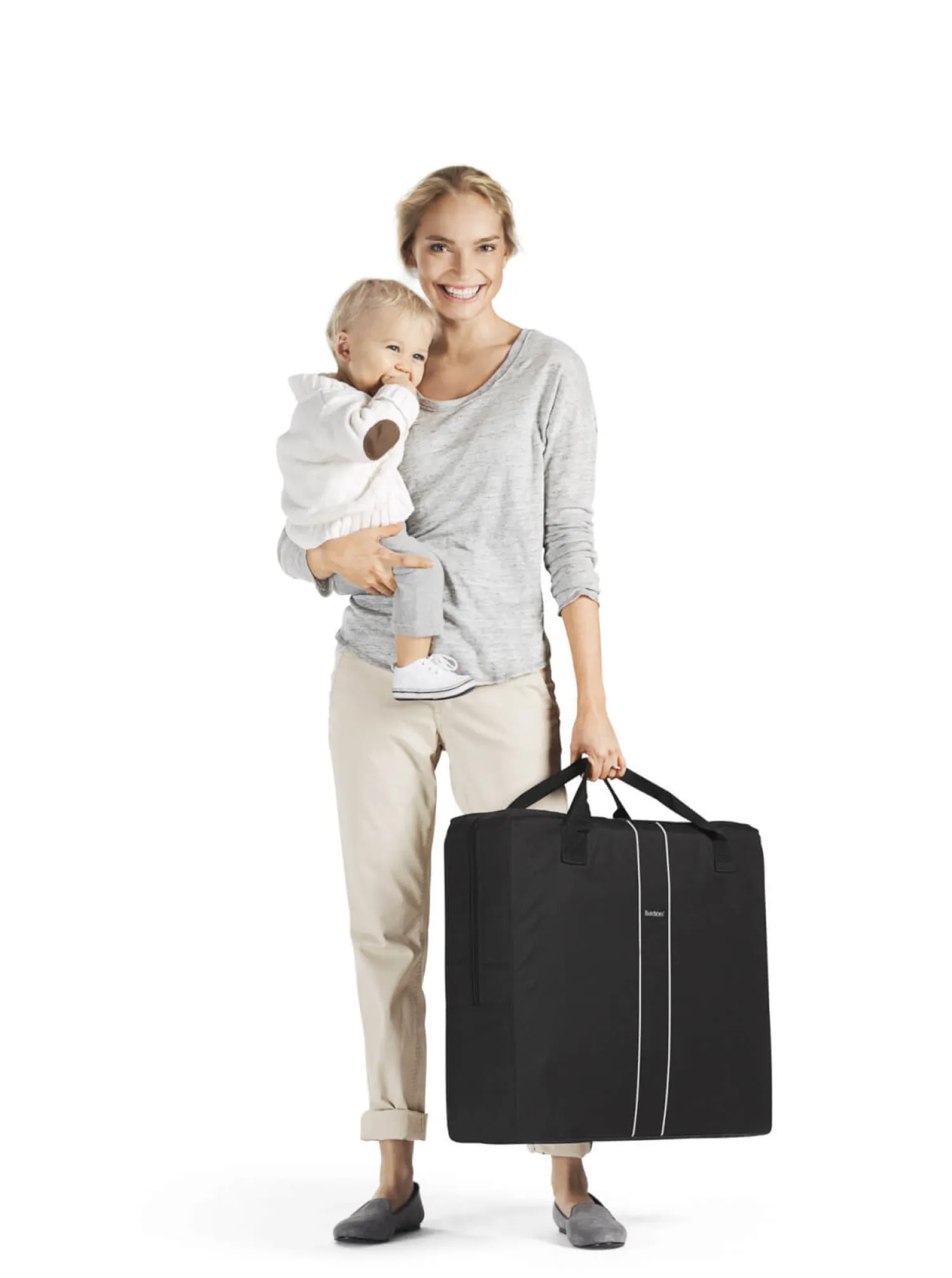 Kosze Mojżesza I Kołyski|Przydatne Akcesoria | BabyBjorn - łóżeczko turystyczne LIGHT silver