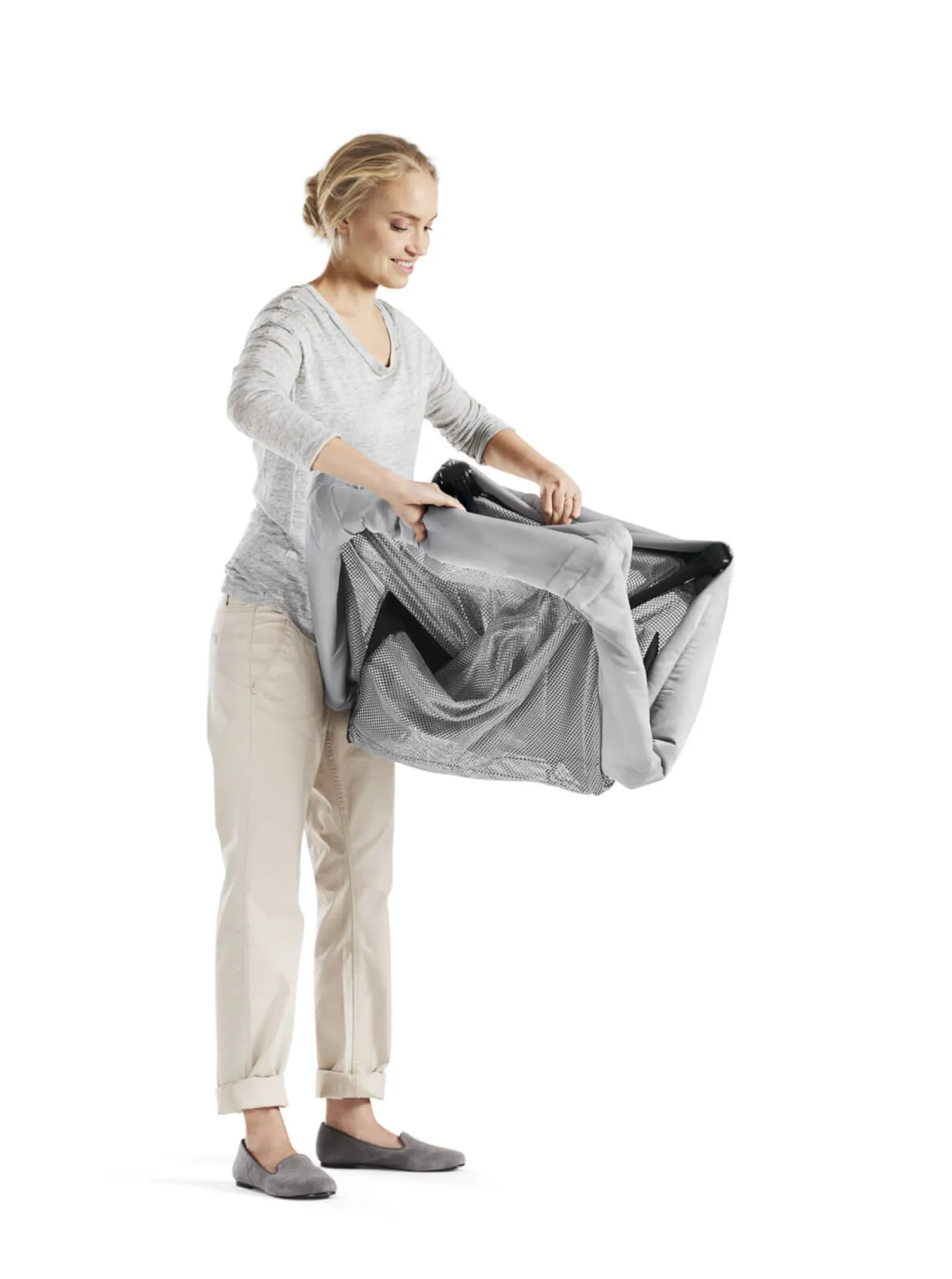Kosze Mojżesza I Kołyski|Przydatne Akcesoria | BabyBjorn - łóżeczko turystyczne LIGHT silver