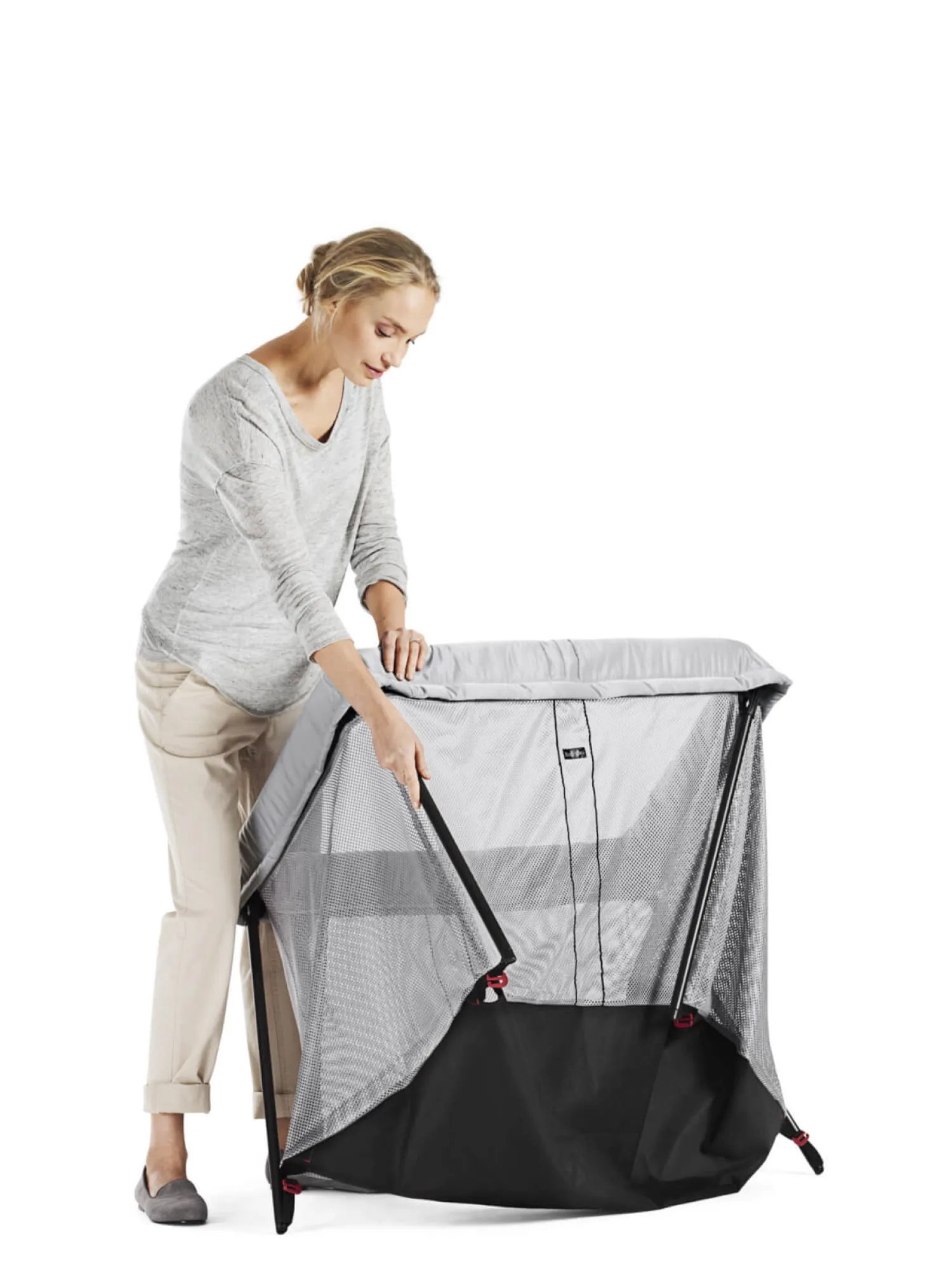 Kosze Mojżesza I Kołyski|Przydatne Akcesoria | BabyBjorn - łóżeczko turystyczne LIGHT silver