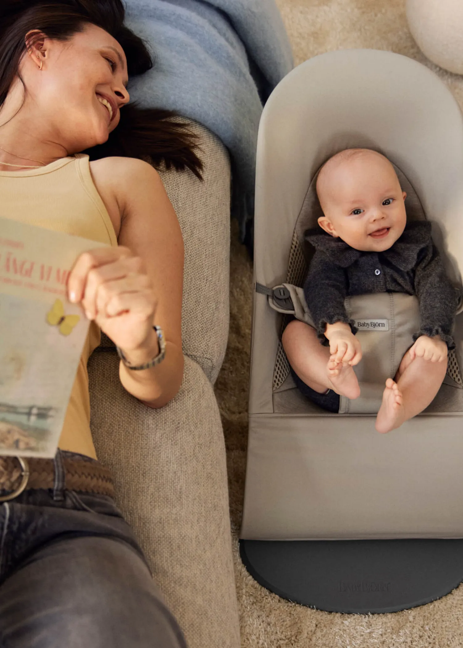 Bujaczki I Leżaczki|Foteliki I Pufy | BabyBjorn - leżaczek BALANCE SOFT WOVEN