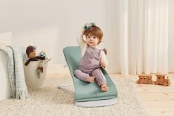 BABYBJORN - leżaczek BALANCE SOFT WOVEN JERSEY, light sage - grey