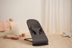 BABYBJORN - leżaczek BALANCE SOFT WOVEN, JERSEY Tri Fabric, Ciemny Szary
