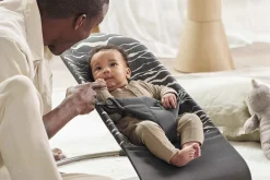 Bujaczki I Leżaczki|Foteliki I Pufy | BabyBjorn - leżaczek BLISS COTTON, Landscape Print, Antracyt