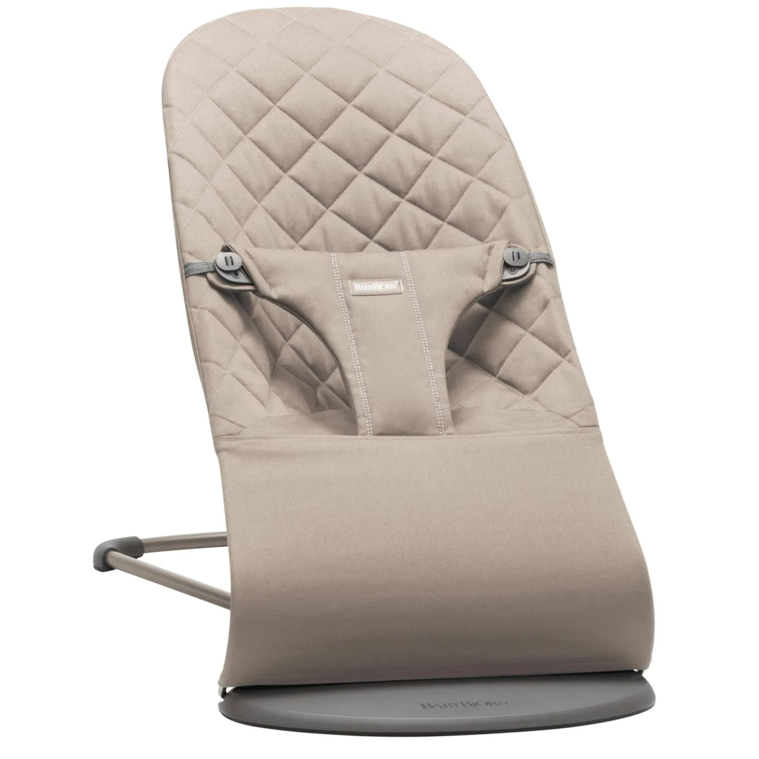 Bujaczki I Leżaczki|Foteliki I Pufy | BabyBjorn - leżaczek BLISS WOVEN, Classic Quilt, Sand Grey
