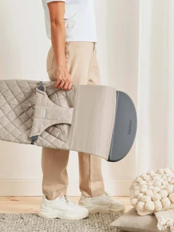 Bujaczki I Leżaczki|Foteliki I Pufy | BabyBjorn - leżaczek BLISS WOVEN, Classic Quilt, Sand Grey