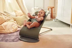 BABYBJORN - leżaczek BLISS WOVEN, Petal Quilt, Ciemnozielony