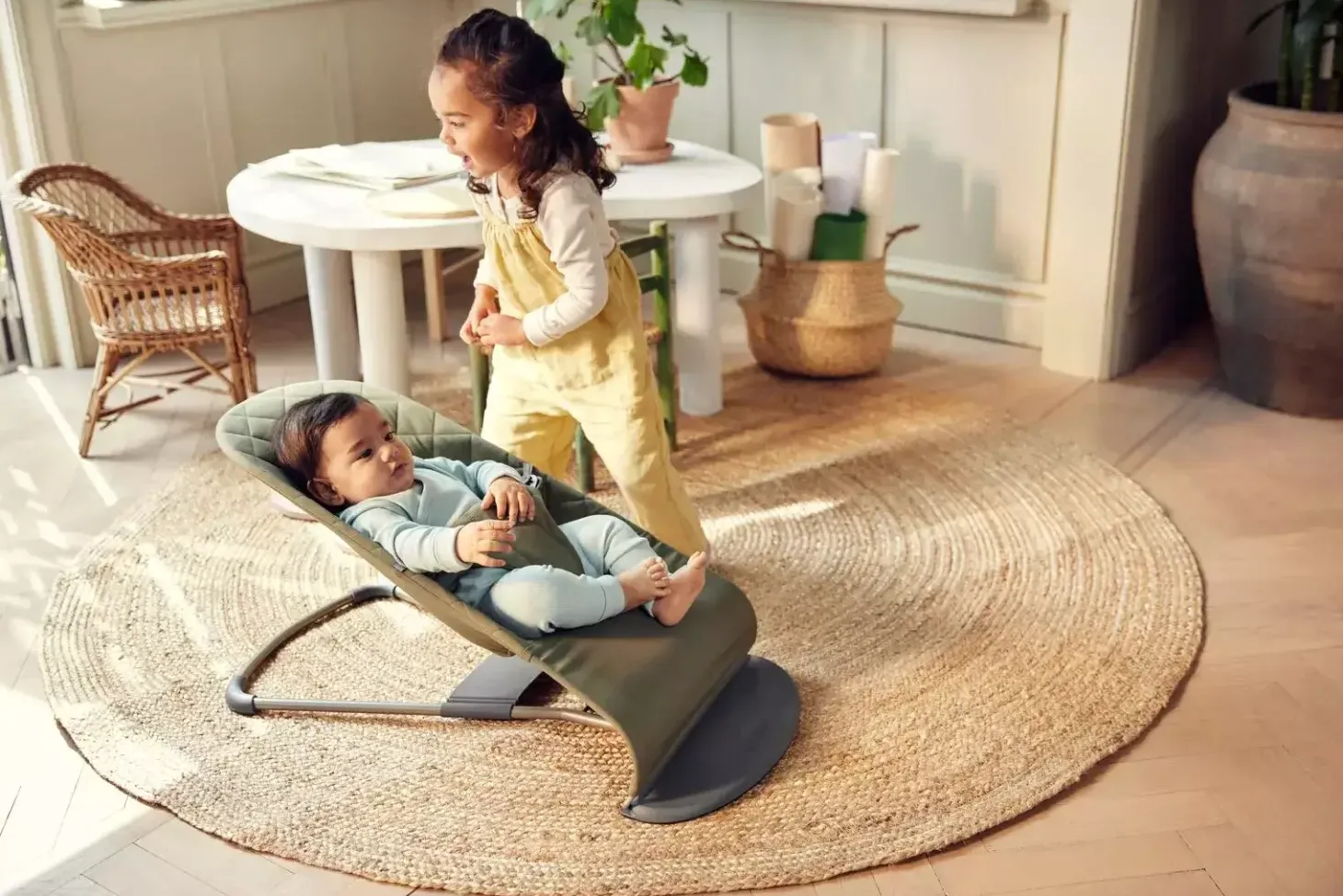 BABYBJORN - leżaczek BLISS WOVEN - Ciemnozielony