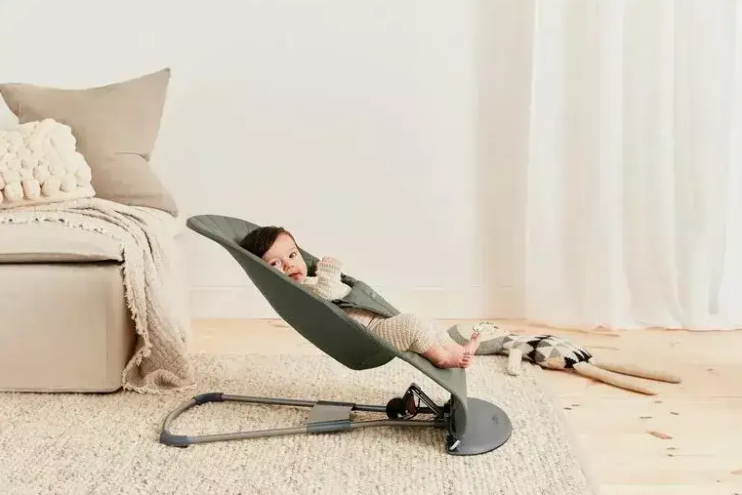 BABYBJORN - leżaczek BLISS WOVEN - Ciemnozielony