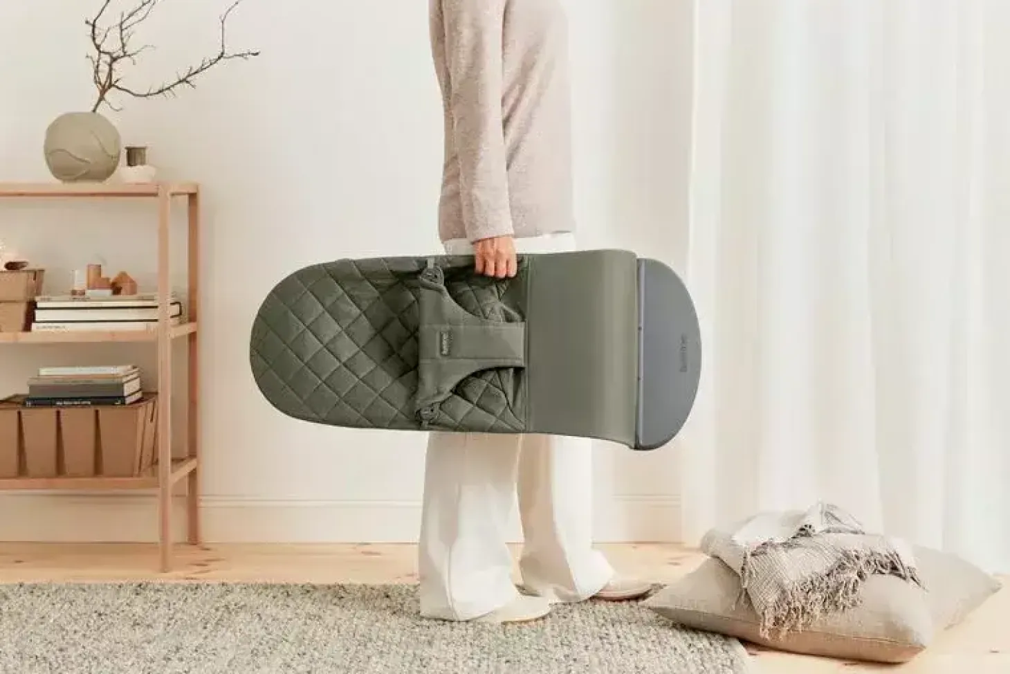 BABYBJORN - leżaczek BLISS WOVEN - Ciemnozielony