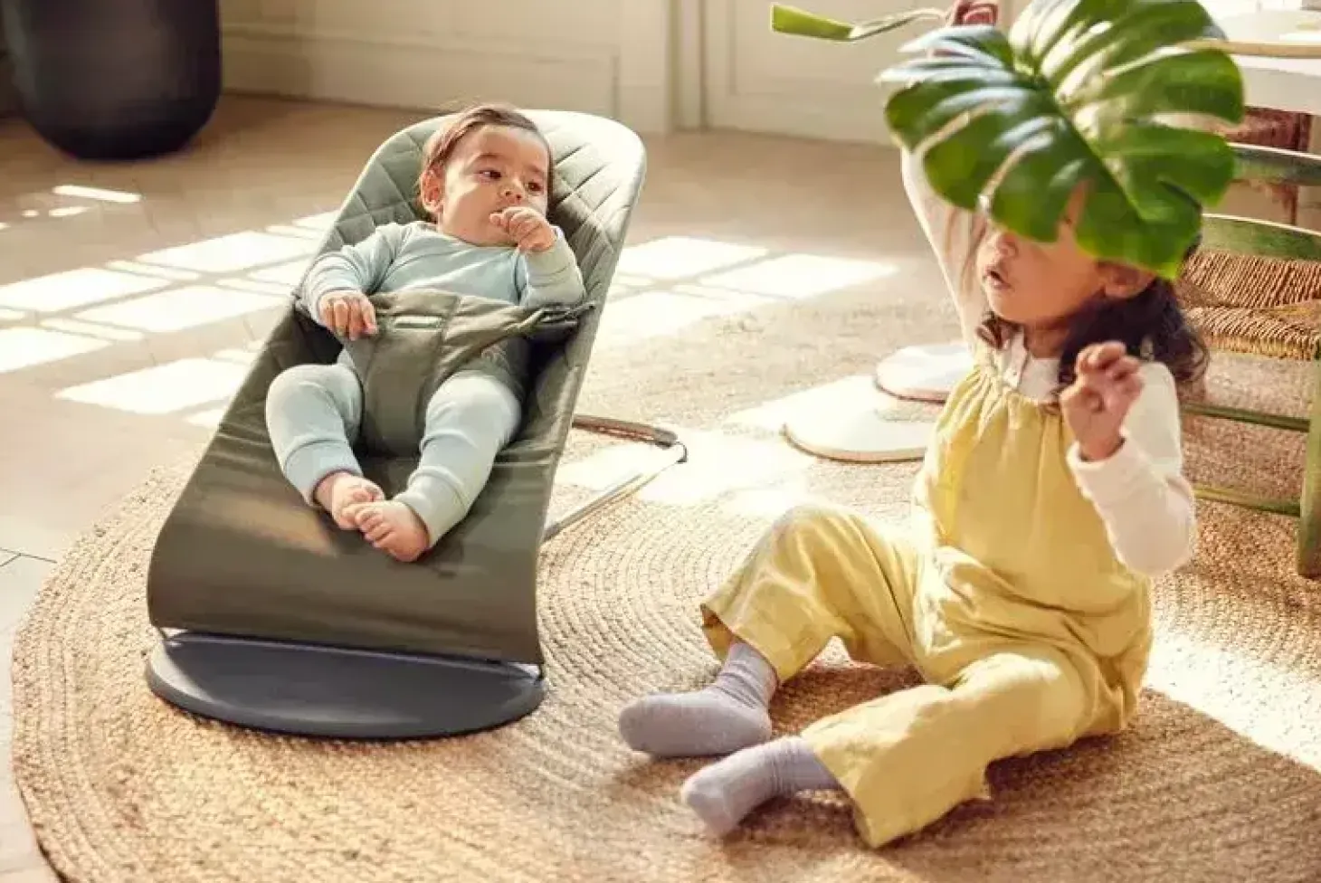 BABYBJORN - leżaczek BLISS WOVEN - Ciemnozielony