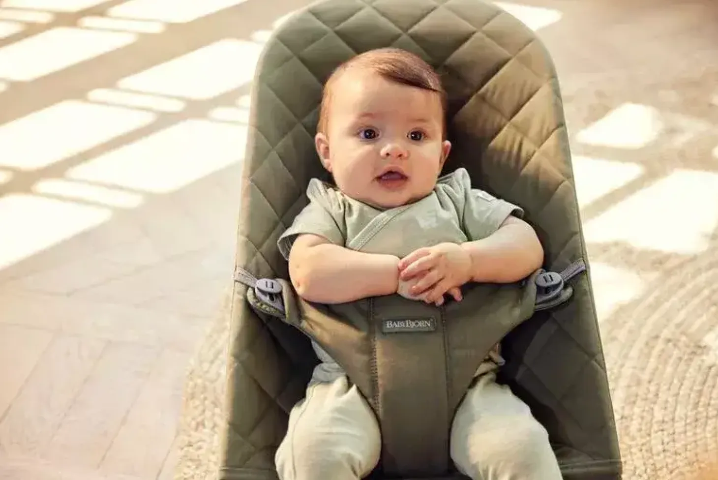 BABYBJORN - leżaczek BLISS WOVEN - Ciemnozielony