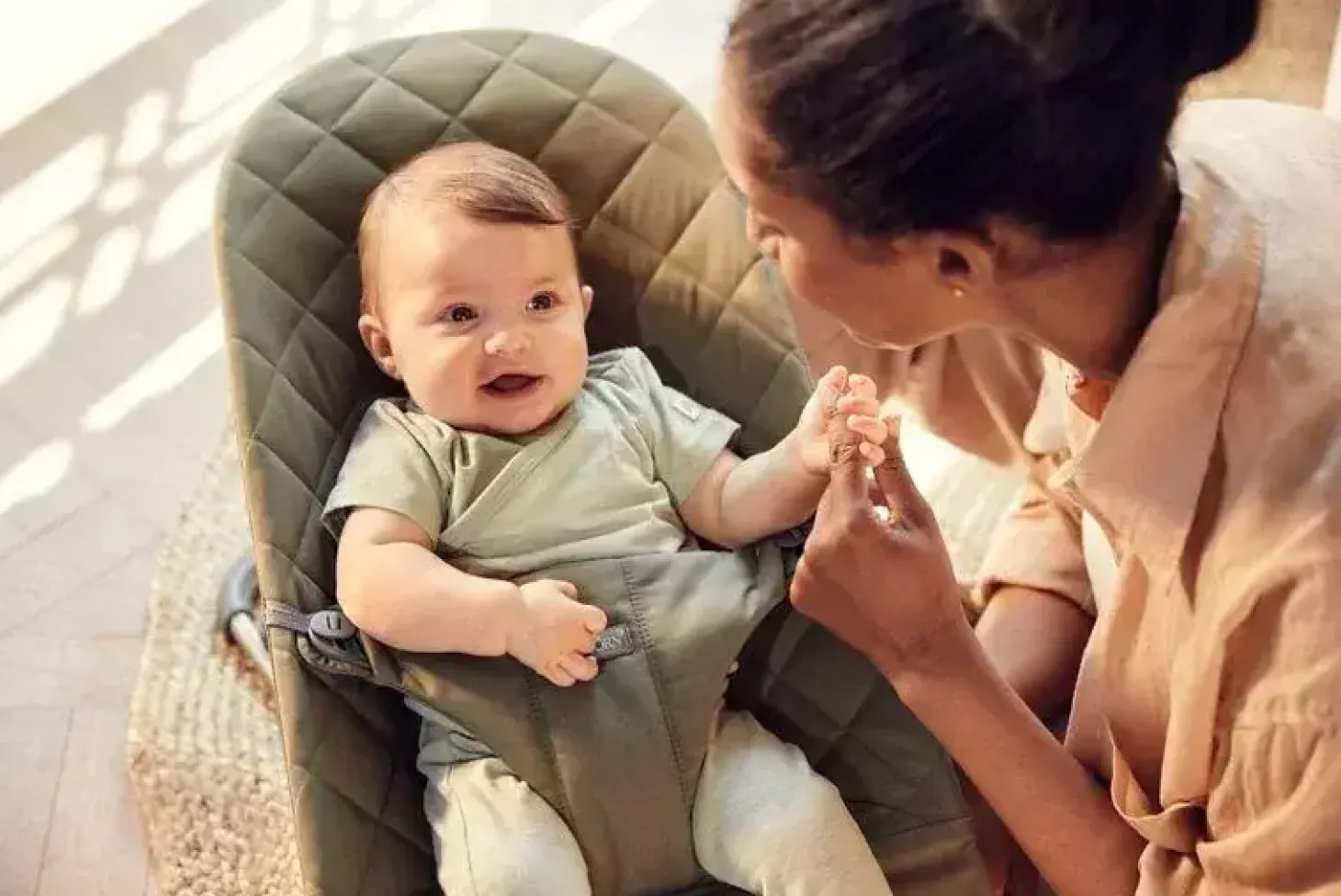 BABYBJORN - leżaczek BLISS WOVEN - Ciemnozielony