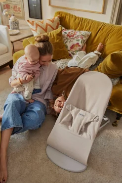 Bujaczki I Leżaczki|Foteliki I Pufy | BabyBjorn - leżaczek BLISS WOVEN, Jasny Beż melanż
