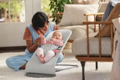 Bujaczki I Leżaczki|Foteliki I Pufy | BabyBjorn - leżaczek BLISS WOVEN, Jasny szary melanż