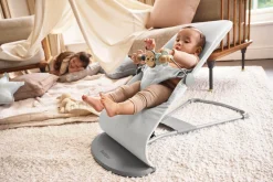 Bujaczki I Leżaczki|Foteliki I Pufy | BabyBjorn - leżaczek BLISS WOVEN, Jasny szary melanż