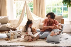 Bujaczki I Leżaczki|Foteliki I Pufy | BabyBjorn - leżaczek BLISS WOVEN, Jasny szary melanż