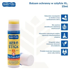 Balsam do pielęgnacji skóry w sztyfcie Hero Stick XL, bezpieczny od narodzin, 15 ml