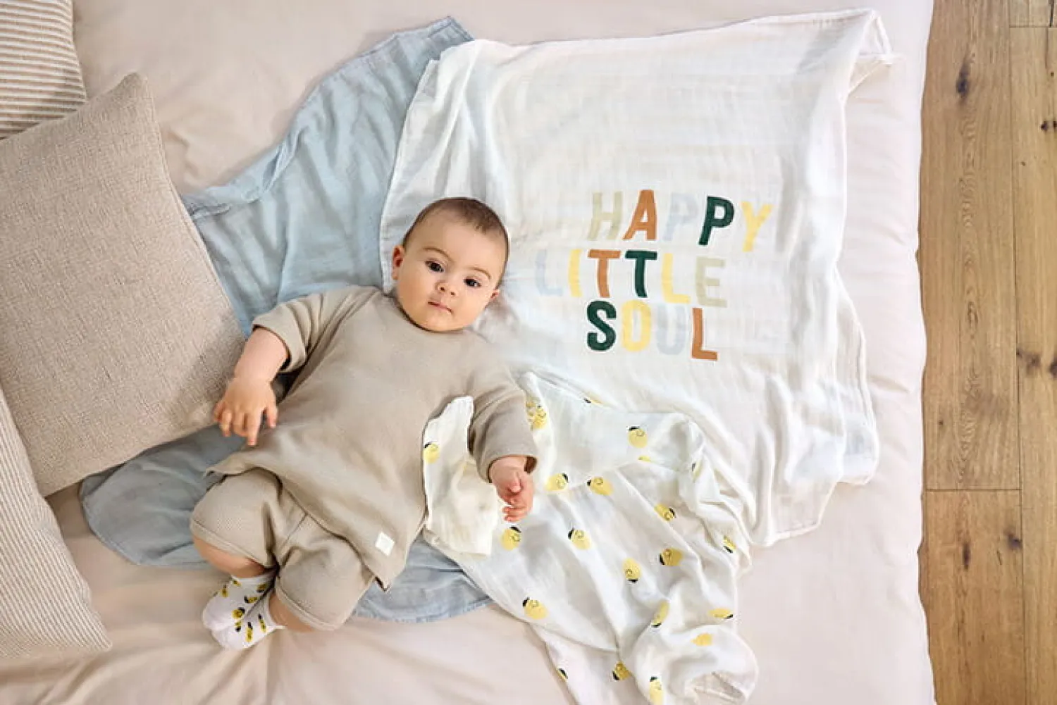 Otulacze I Pieluszki|Otulacze I Pieluszki | Lassig Bambusowy otulacz kocyk 80x80cm zestaw 3 szt. Happy Fruits Lemon