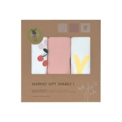 Bambusowy otulacz kocyk 80x80cm zestaw 3 szt. Happy Fruits Cherry