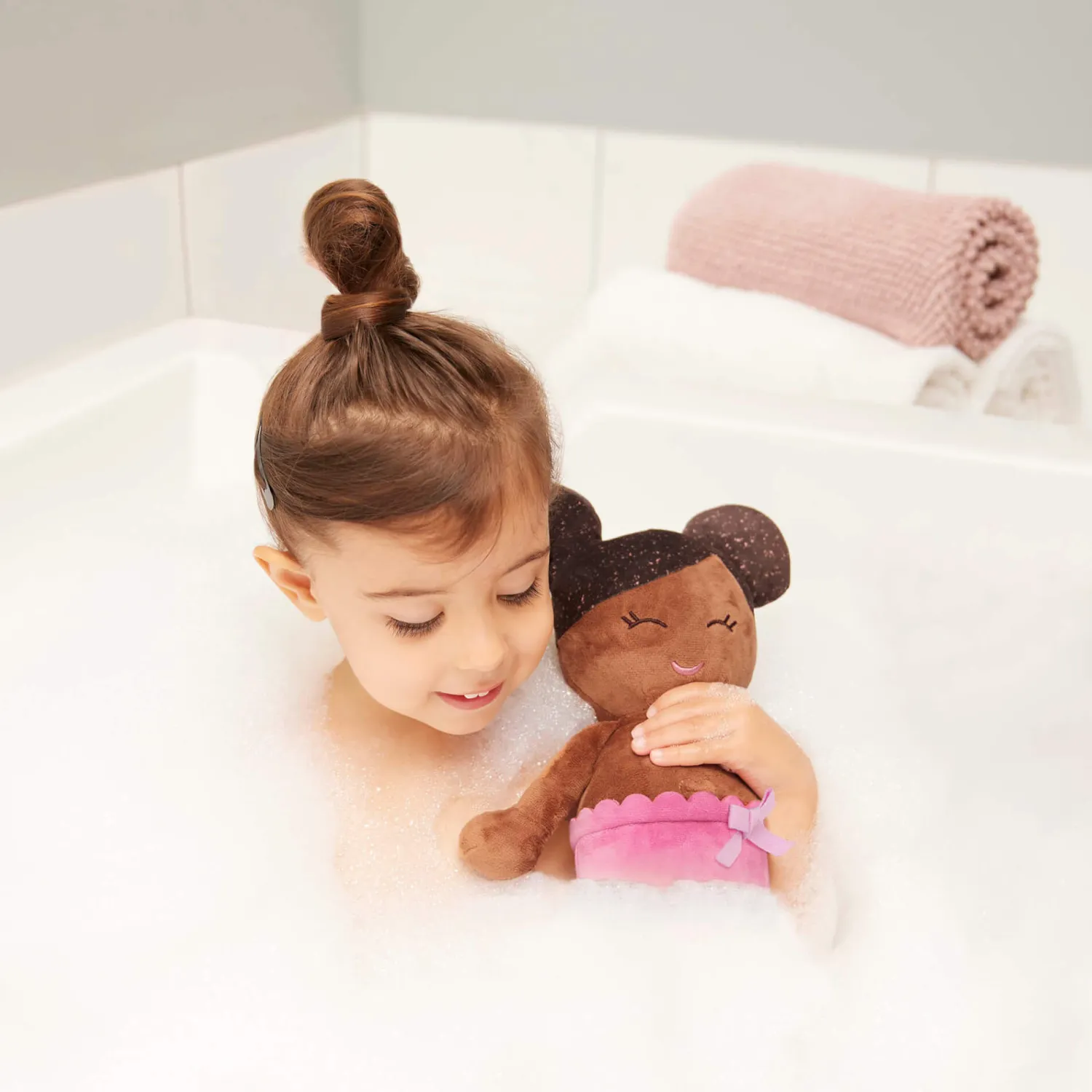 Zabawki Do Kąpieli|Do Kąpieli | LullaBaby Bath Doll - lalka przytulanka do kąpieli - brunetka, wersja bez ręczniczka