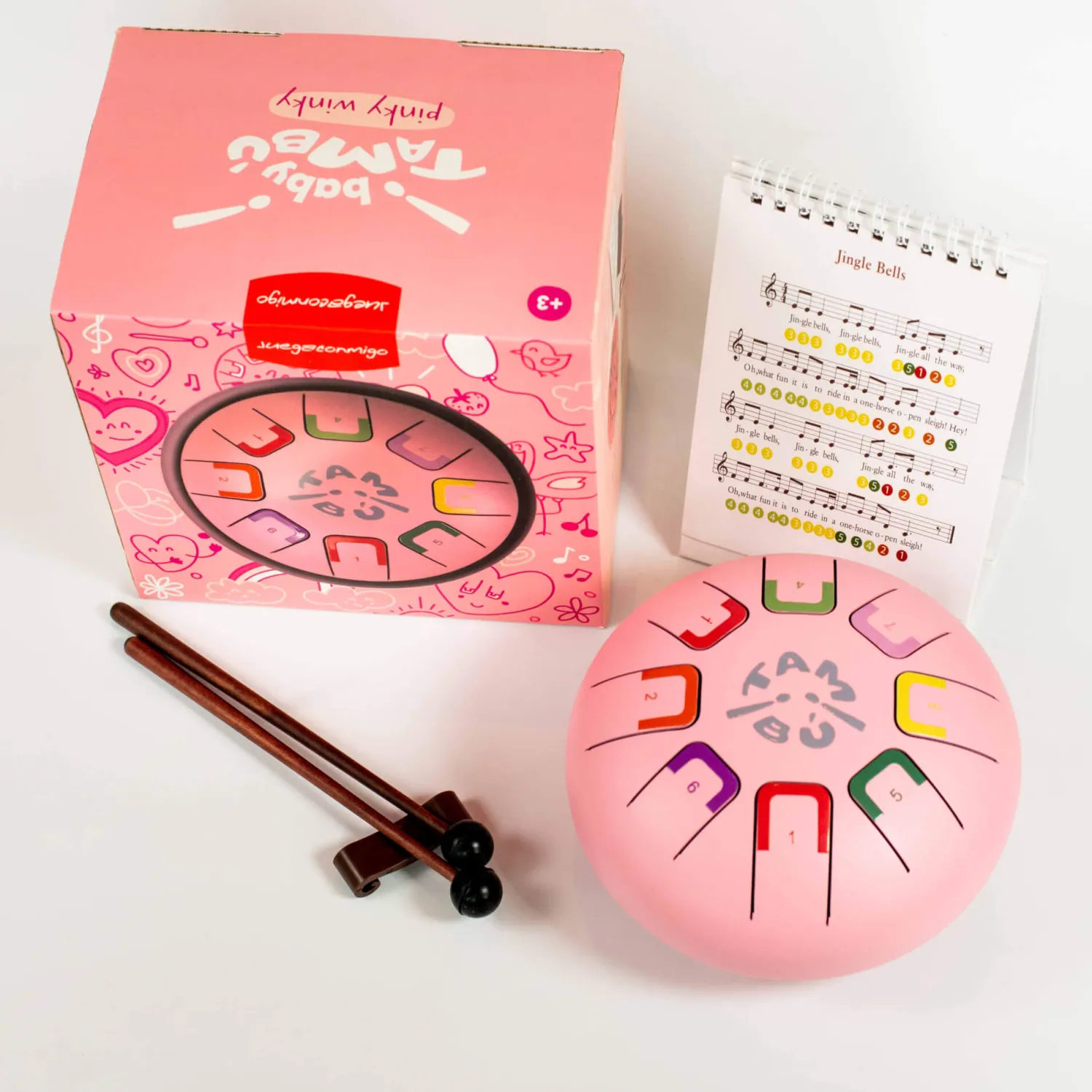 6 Lat+|3 Lata + | Juegaconmigo Bębenek językowy Baby Tambu śr. 15cm - Pinky Winky