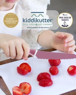 Fartuszki I Akcesoria Do Gotowania|Naczynia Dla Dzieci | KiddiKutter Bezpieczny nóż do nauki krojenia dla dzieci KIWI