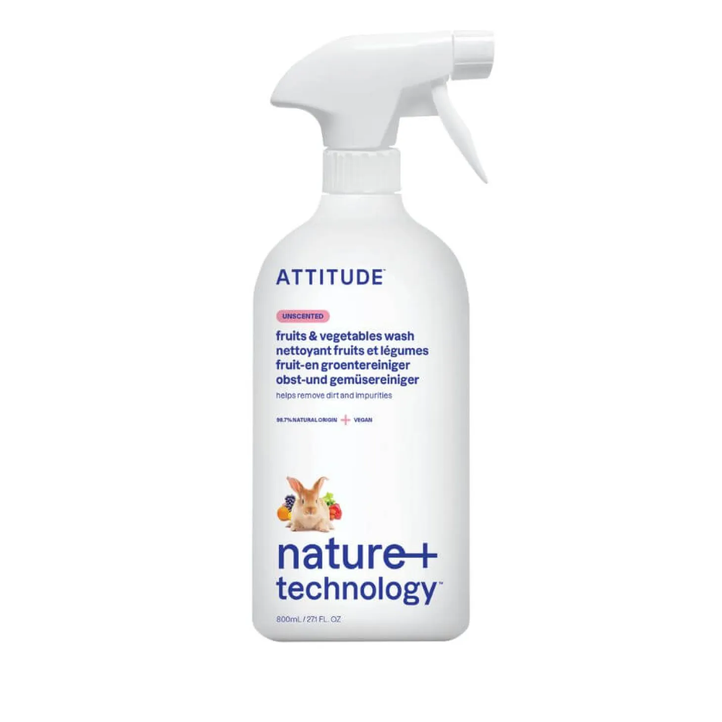 Bezzapachowy spray do mycia owoców i warzyw, 800 ml
