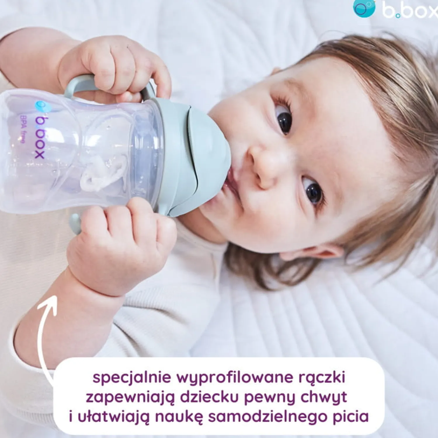Bidony I Butelki|Bidony I Butelki | b.box Bidon ze słomką 240 ml, LATTE