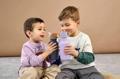 Bidon ze stali nierdzewnej z ustnikiem i uchwytem Little Gang, 500 ml - Smile navy