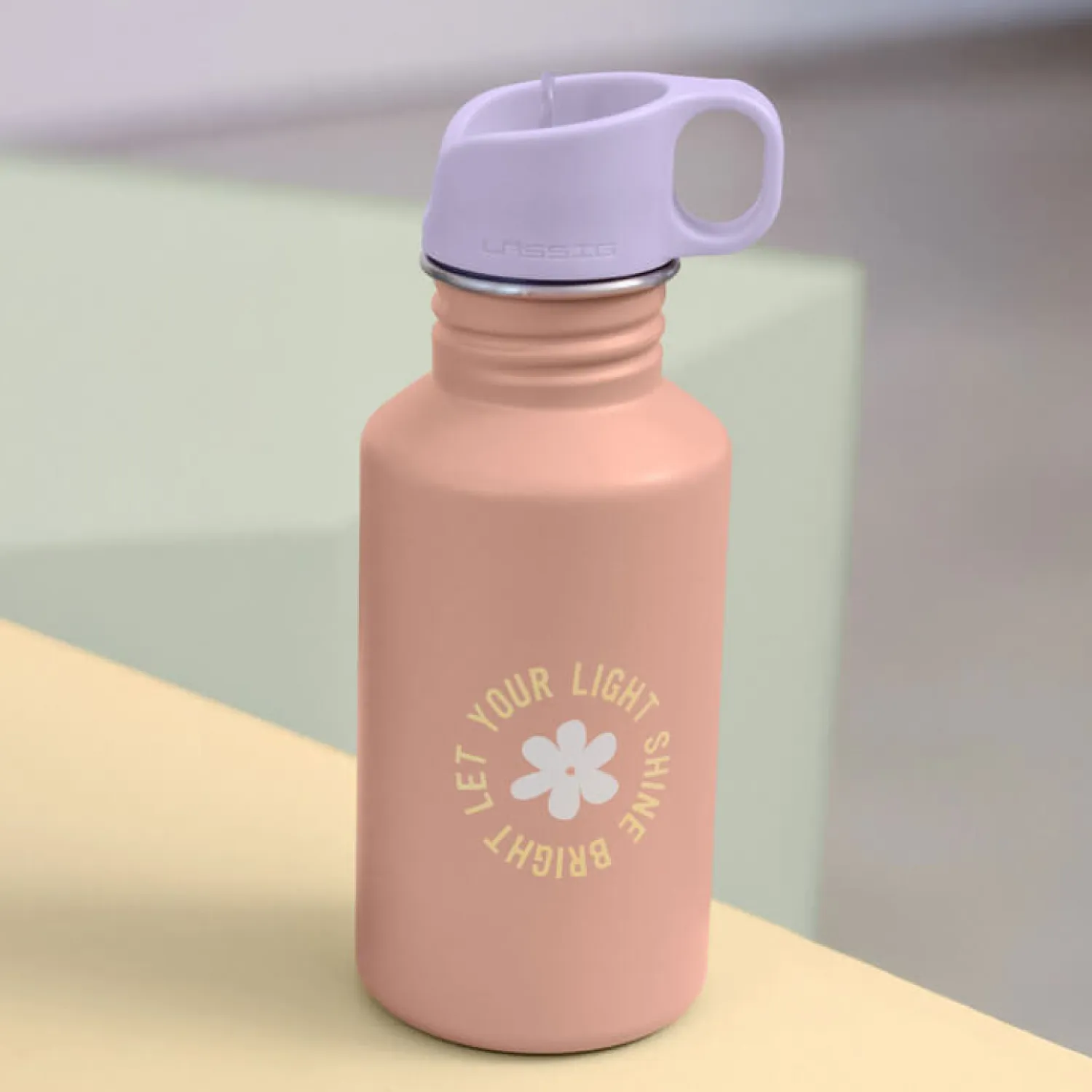 Bidony I Butelki|Bidony I Butelki | Lassig Bidon ze stali nierdzewnej z ustnikiem i uchwytem 500 ml Pattern Party rose & lilac