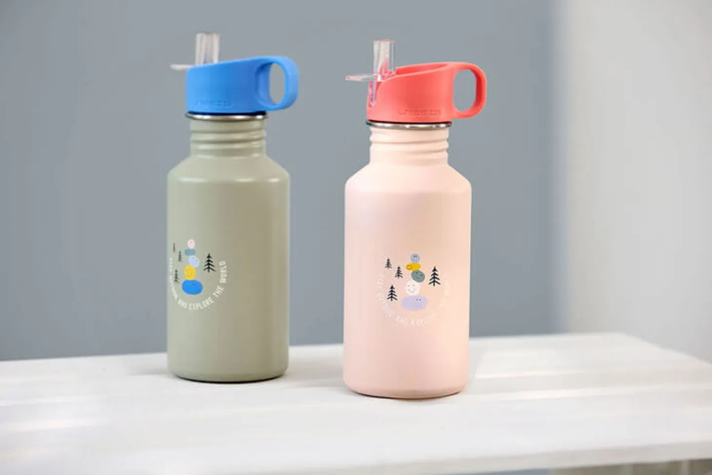 Bidon ze stali nierdzewnej z ustnikiem i uchwytem 500 ml Sunny Explorer green & blue
