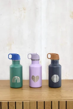 Bidon ze stali nierdzewnej z ustnikiem i uchwytem Little Gang, 500 ml - Rainbow green