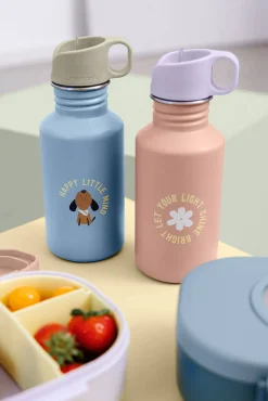 Bidony I Butelki|Bidony I Butelki | Lassig Bidon ze stali nierdzewnej z ustnikiem i uchwytem 500 ml Pattern Party blue & green