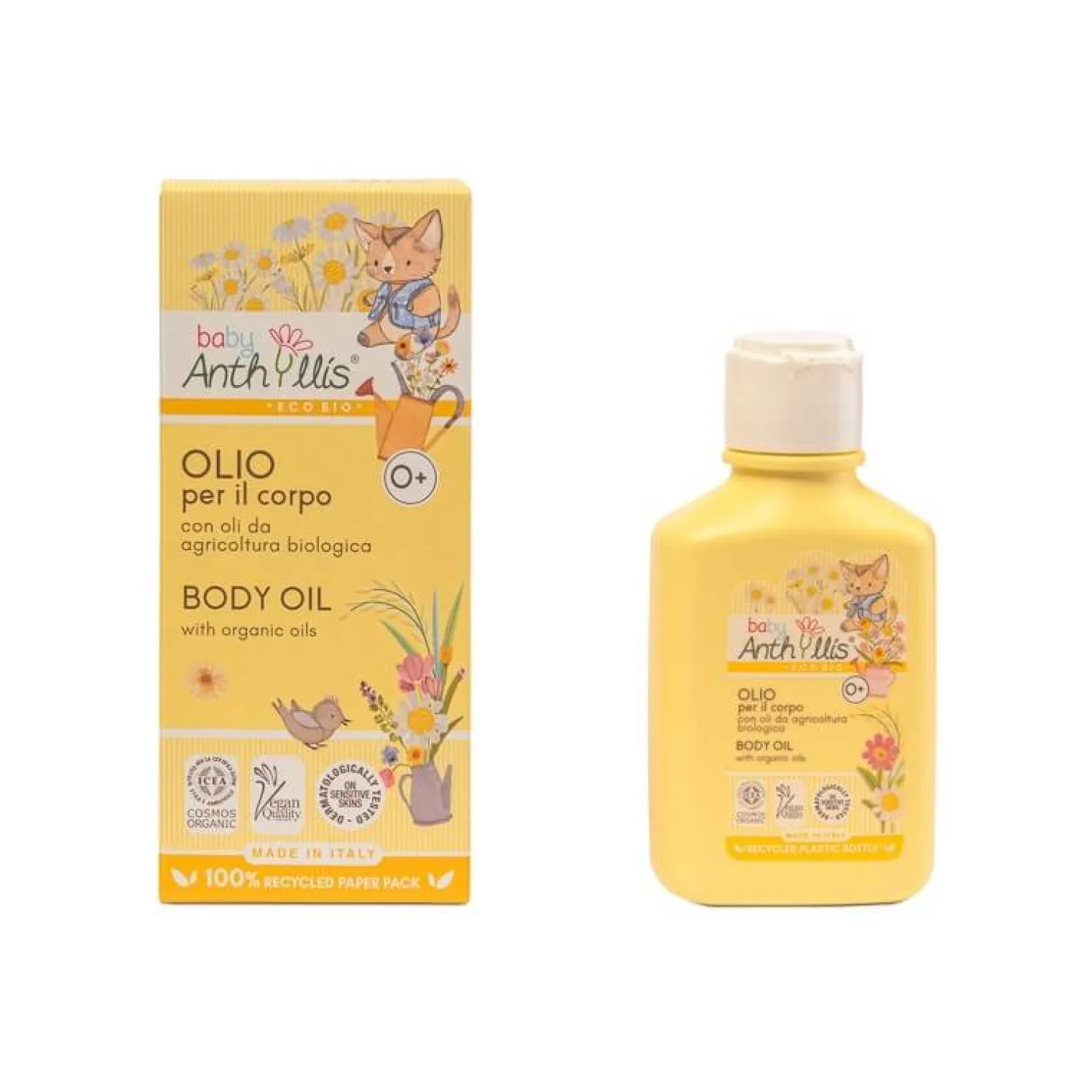 Porządek W Domu|Naturalne Kosmetyki | Baby Anthyllis Bio Oliwka, olejek do ciała z olejami z rolnictwa ekologicznego, Certyfikowany, 100 ml