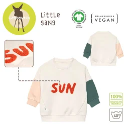 Ubranka Dziecięce | Lassig Bluza z bawełny organicznej GOTS Little Gang Sun milky