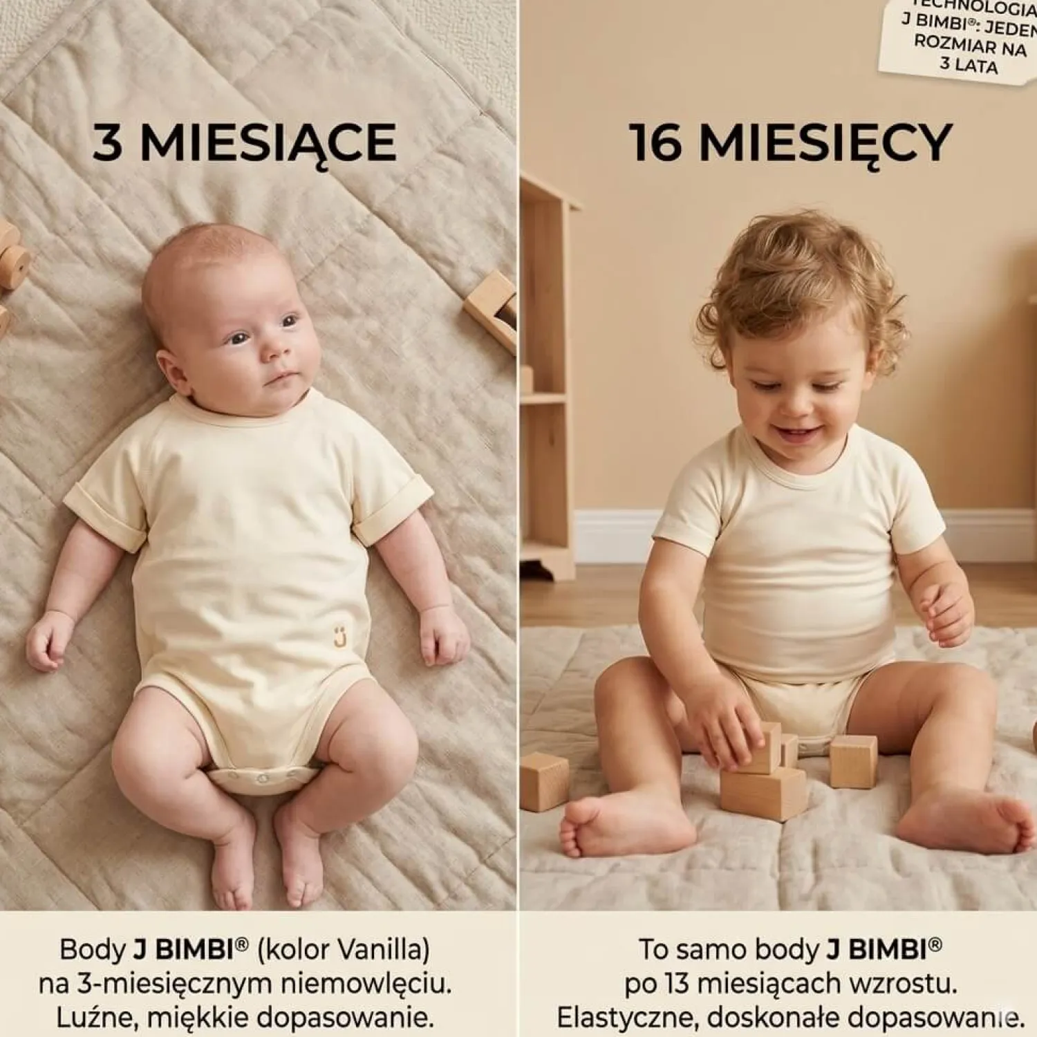 Body|Ubranka Dziecięce | J BIMBI Body rosnące Bamboo 4Season 0-36m hazelnut
