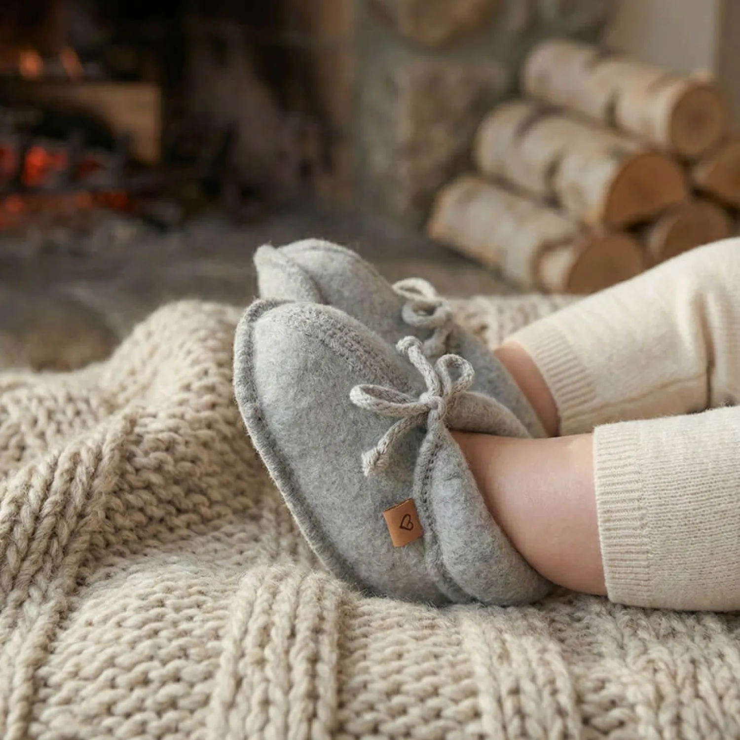 Buciki I Kapcie | Zaffiro Buciki dziecięce wełniane Sierra - grey