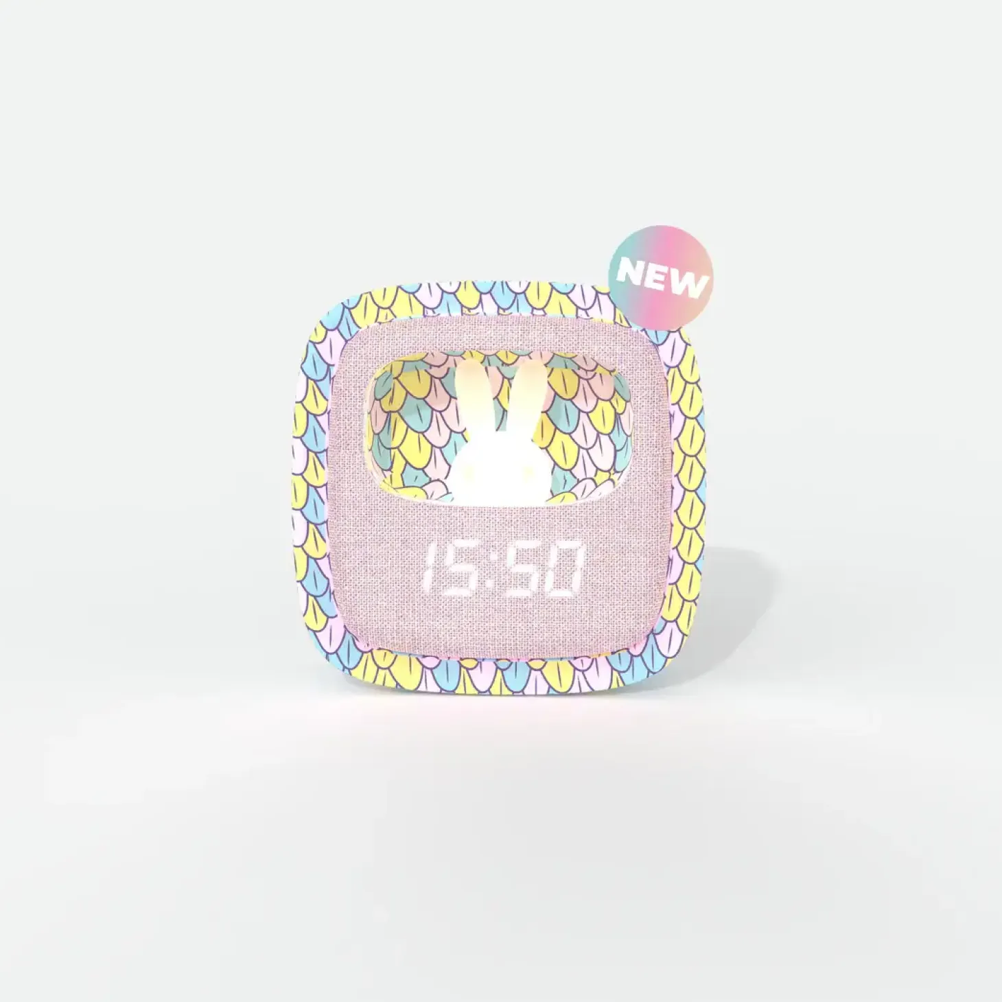 Budzik i lampka nocna Billy Clock - jasno różowa syrenka