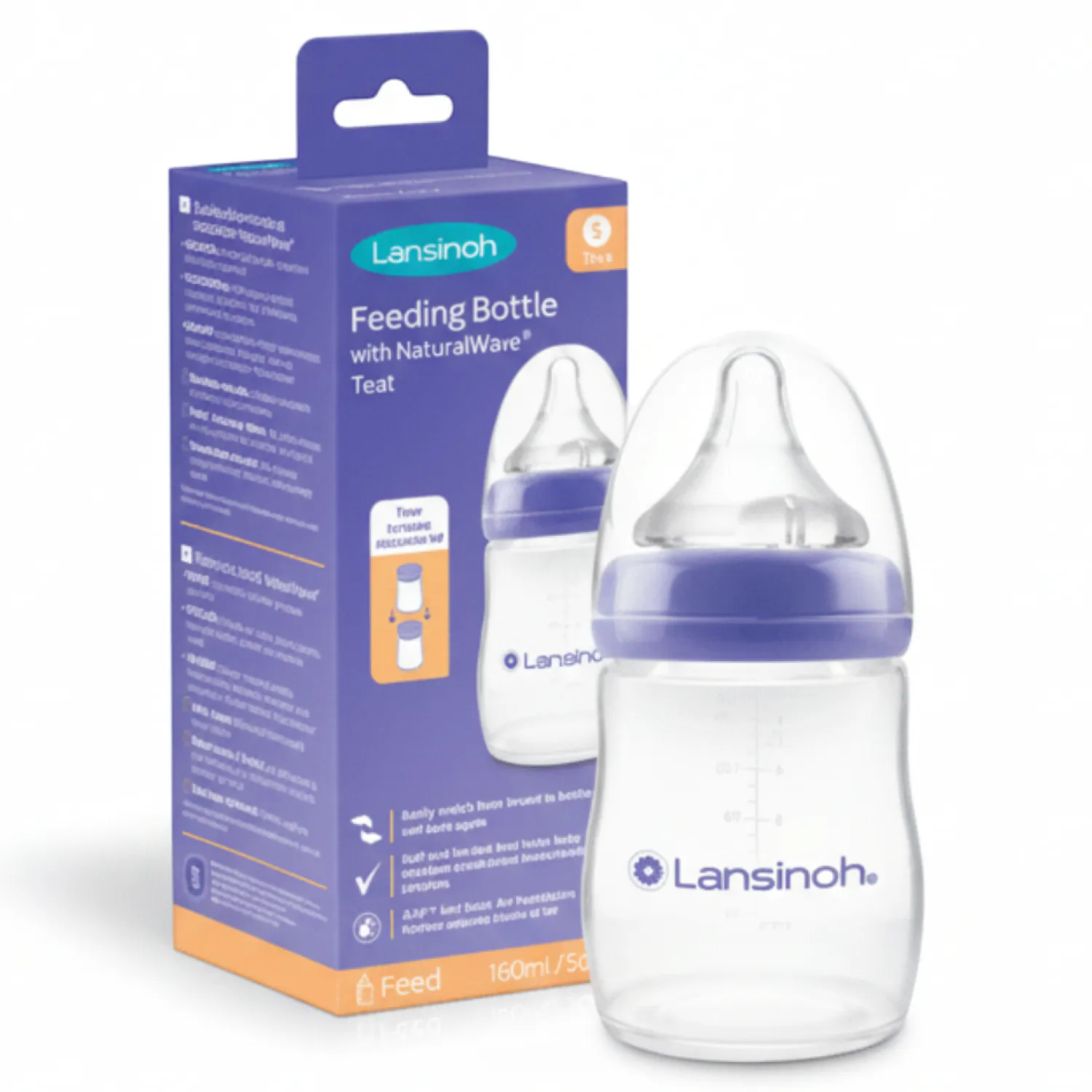 Butelki Do Karmienia|Butelki I Akcesoria | Lansinoh Butelka do karmienia 160 ml ze smoczkiem Natural Wave™ o wolnym przepływie