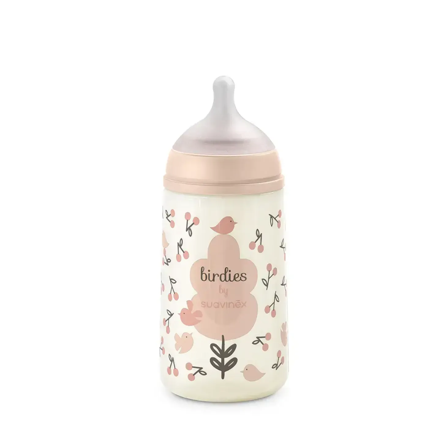 Butelka fizjologiczna SX Pro średni przepływ Birdies, 270ml - różowa