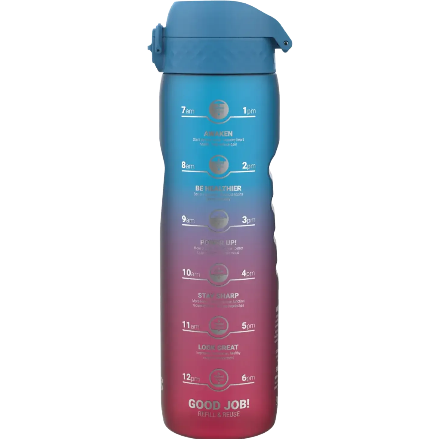 Butelka ION8 BPA Free 1l Gradient Blue, Pink Motivator