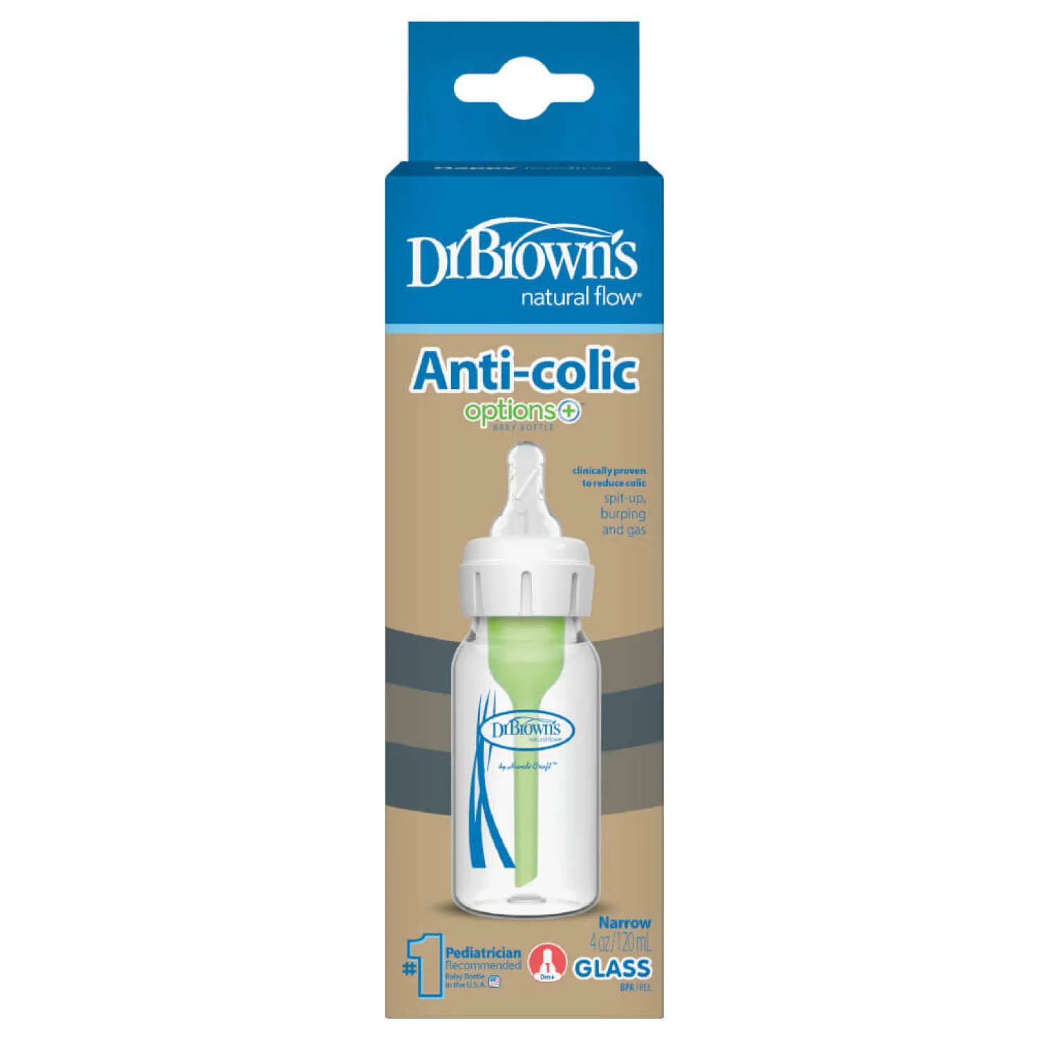 Butelki Do Karmienia|Butelki I Akcesoria | Dr Brown's Butelka standard Options+ szkło, 120 ml